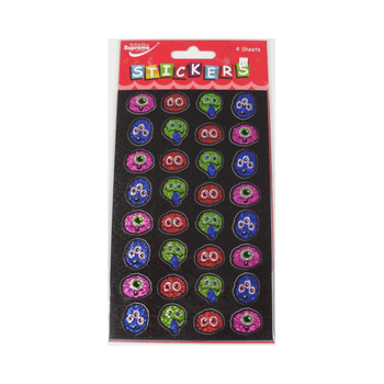 Hologram Monster Stickers 4 sheets in pack